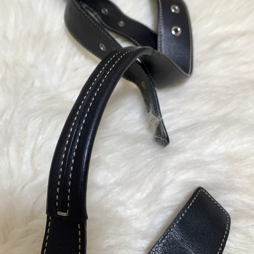 COACH Pair (2) Black Leather Vintage Replacement Soho Straps Handles #S55 - Picture 3 of 5